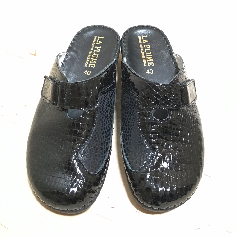 LA PLUME Mules Leather Black Size 40